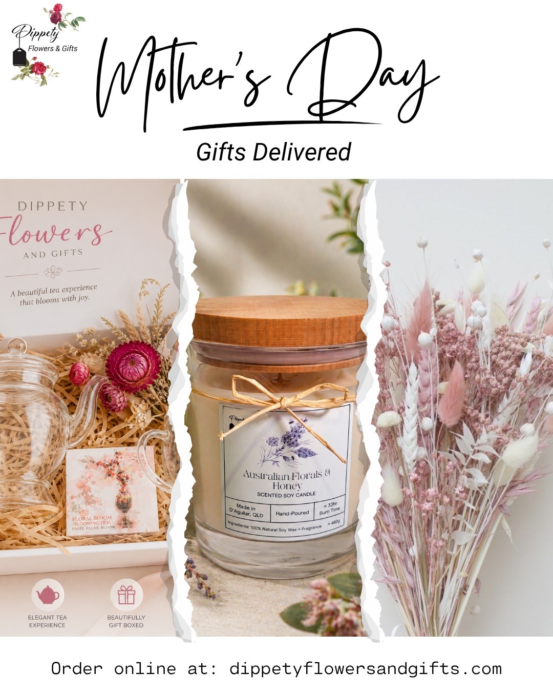 Order your Mother's Day gifts online today 🎁🕯️🌱

Pick up & delivery options available.

- Gift Box Collections
- Indoor Plants 
- Soy Candles 
- Dried flower posies

Order online at:
dippetyflowersandgifts.com

#mothersdaygifts #soycandles #giftideas #indoorplants #driedflowers
