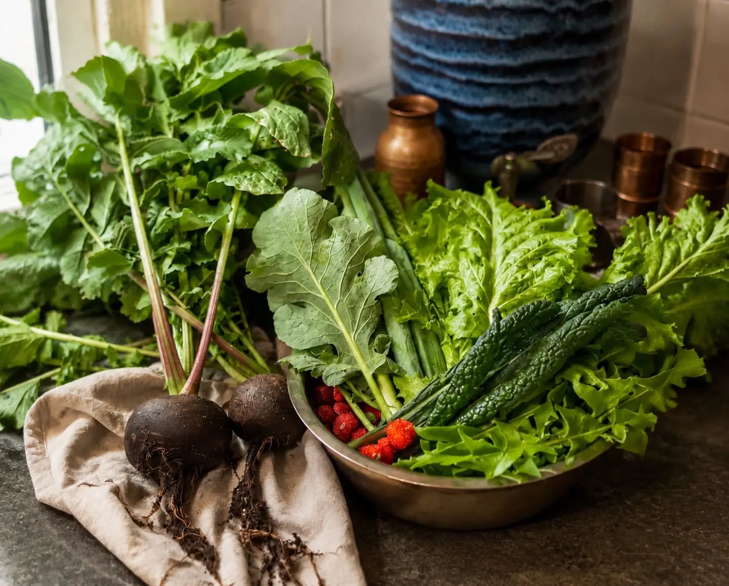 🌿 Straight from our garden to our table. 🌿
There's something incredibly rewarding about harvesting your own food. Today's harvest included earthy radish, crisp kale, mustard & dandelion, with the sweet side of native raspberries. Grown with patience, sunshine, and a little love. 💚

Not every vegetable is perfect, but that's the beauty of homegrown produce & if other things want to eat it, then so do you. Fresh, seasonal, chemical-free, and picked just moments before dinner.

These are the quiet moments that remind us why we garden. 🌱

What's growing in your garden this season? 
We'd love to see your harvest! 🍓🥬

#HomegrownHarvest #GrowYourOwnFood #SlowLiving #GardenToTable #FreshFromTheGarden🌿